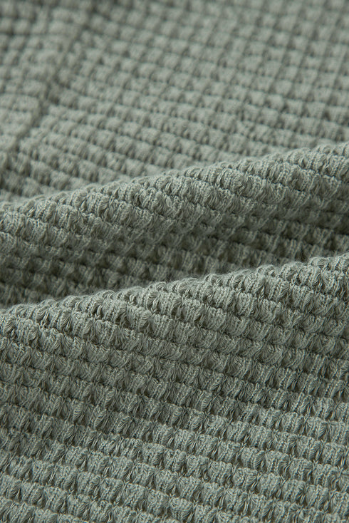 Laurel Green Waffle Knit Open Front Cardigan